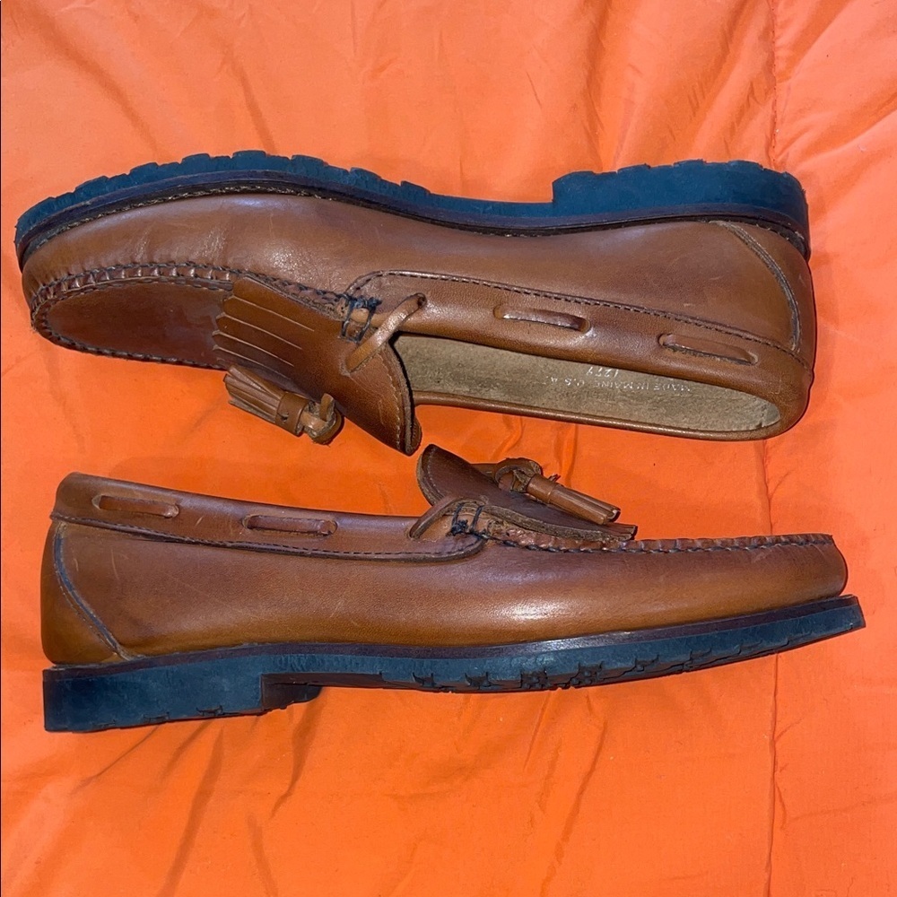 FootJoy Brown Leather Tassel Loafers - Picture 2 of 9